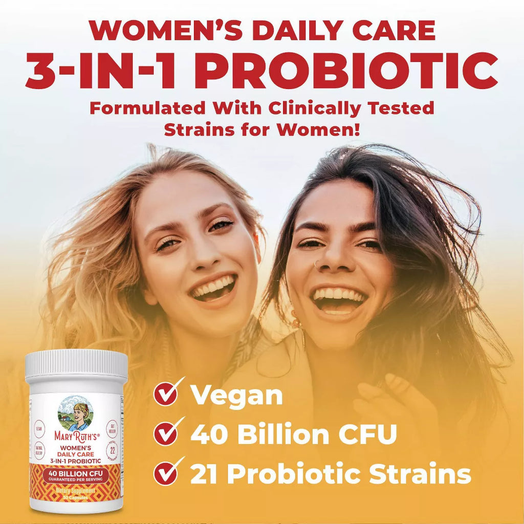 Maryruth'S Women'S Daily Care 3-In-1 Probiotic Capsules - 30Ct: 40 Billion CFU