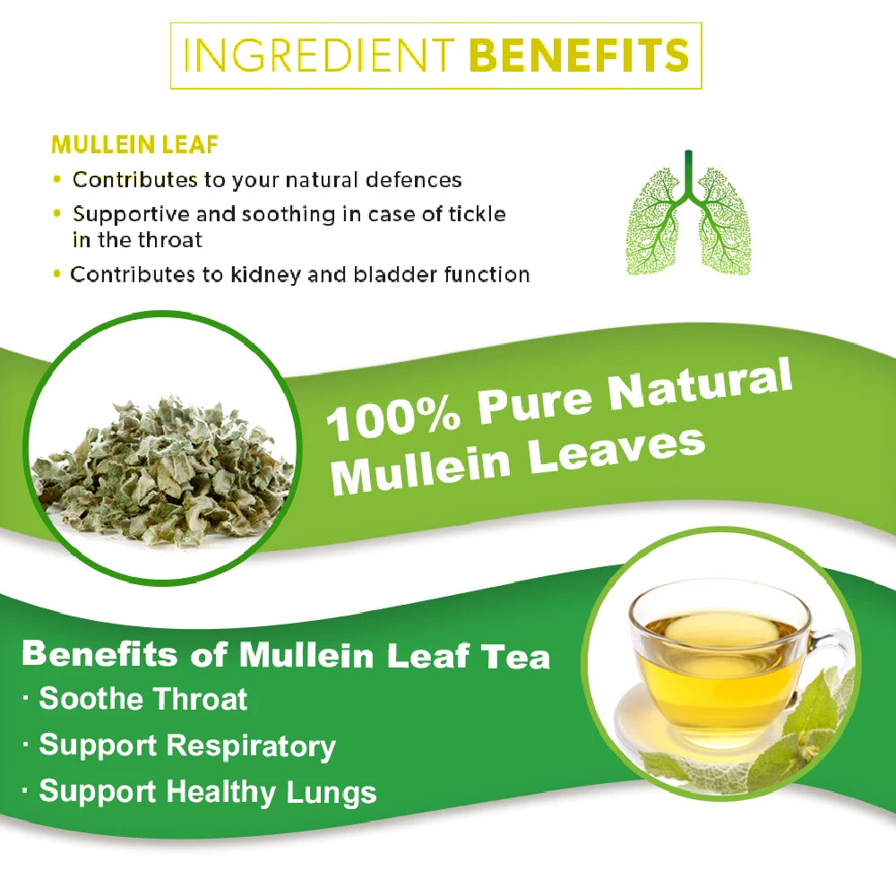 Betterlungs Lung Cleansing Tea, Herbal Loose Leaf Mullein Leaf Extract Detox Tea Bags for Lung Respiratory Health and Wellness
