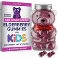 Elderberry Gummies for Kids 3 in 1 Immune Support with Zinc Vitamin C 60 Count Kids Elderberry Gummies for Daily Immunity Vegan Formula for Strong Immune Health
