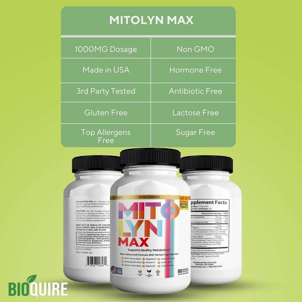 Mitolyn Max Burner Burn Powerful Formula Anabolic Recovery, Natural Sleep Aid with Magnesium, Ashwaganda - 120 Capsules (2 Pack)