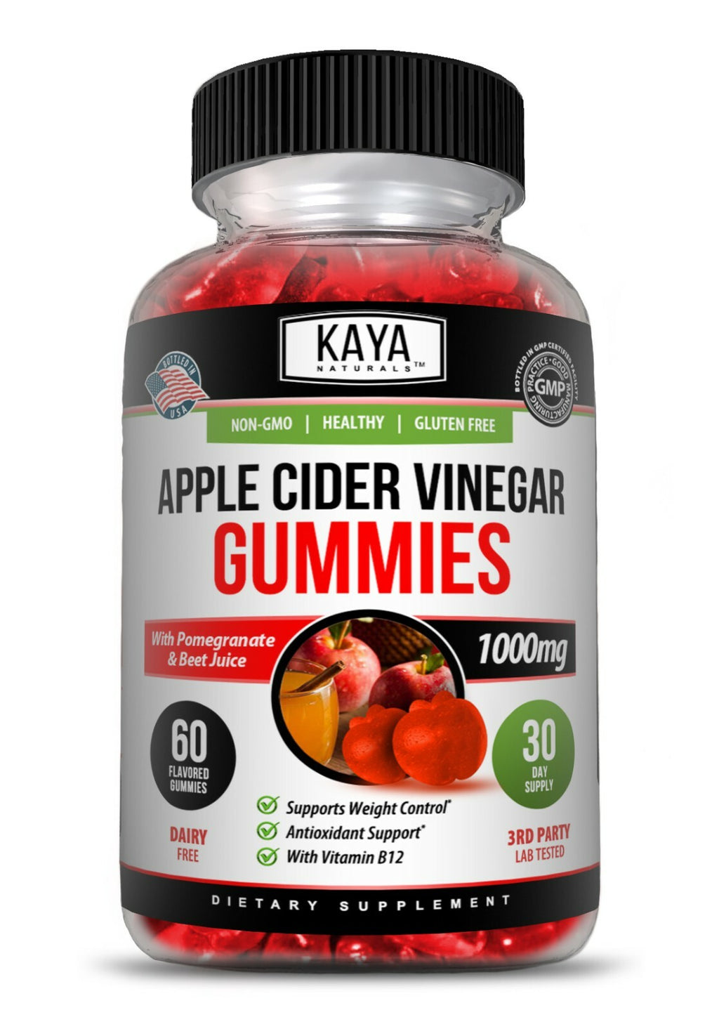 Apple Cider Vinegar Gummies 60Ct, Premium Weight Loss, Appetite Control, Cleanse
