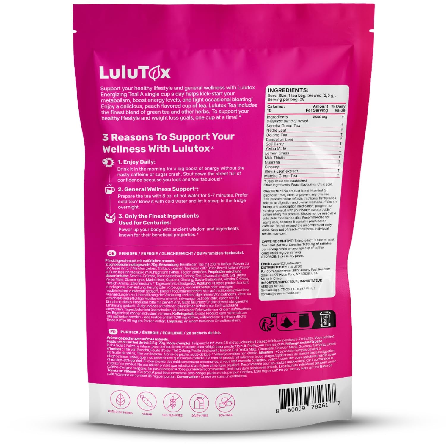 Detox Tea - Slimming Tea with Dandelion and Ginseng to Support Goals for Detox C