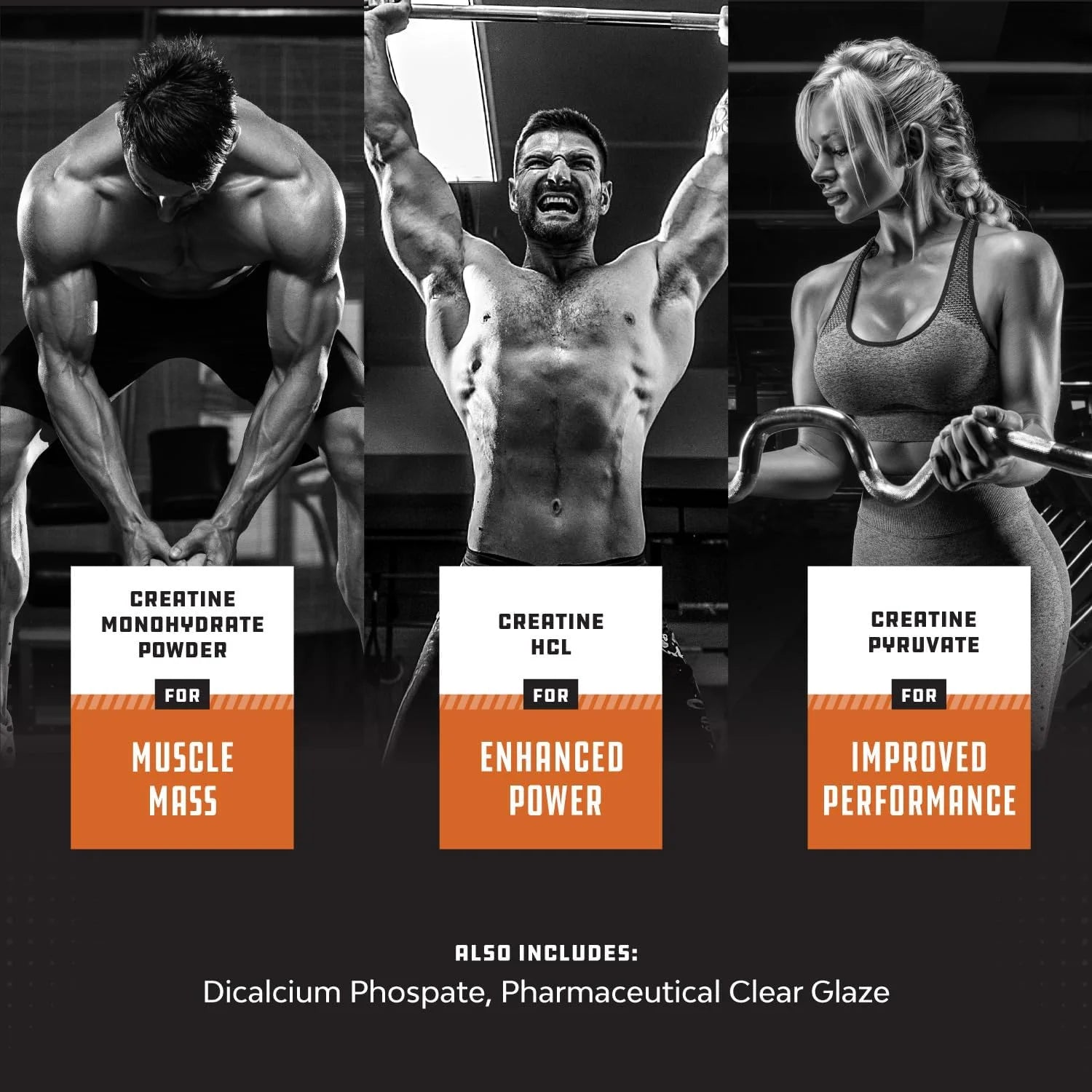 Natures Craft Tri-Phase Creatine Supplement for Muscle Recovery & Muscle Building, 240 Capsules