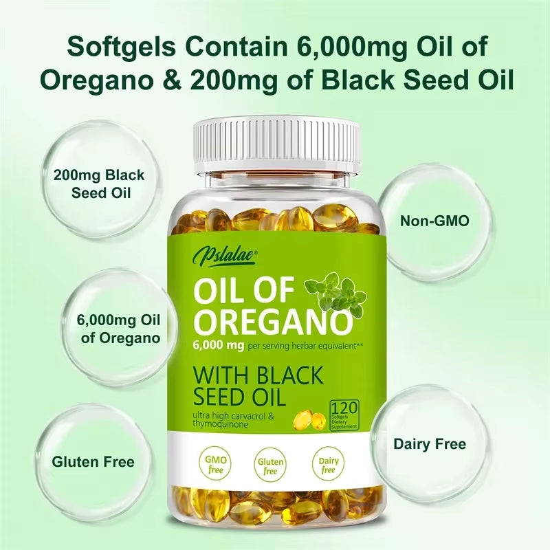 Oregano Oil Softgels - Promotes Digestion and Intestinal Health, Balance Intestinal Flora, Blood Circulation, Immune System