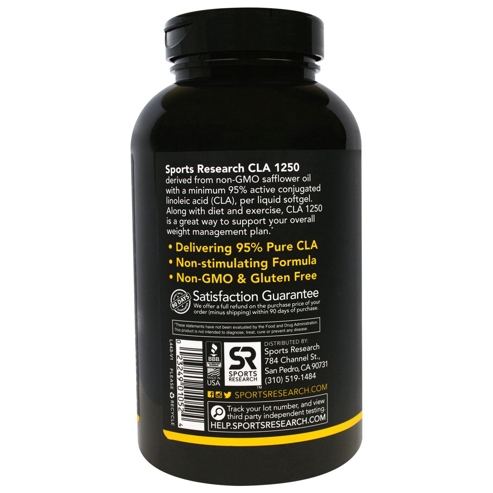 Sports Research CLA 1250, Max Potency, Softgel