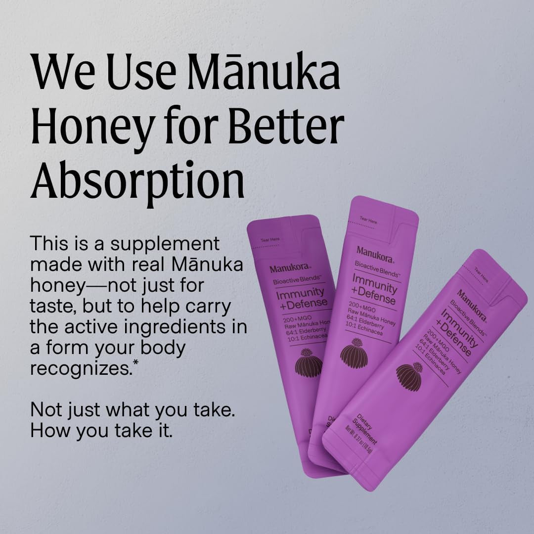 Manukora Immunity Blend – Natural Immune Support Supplement with Elderberry & Ec