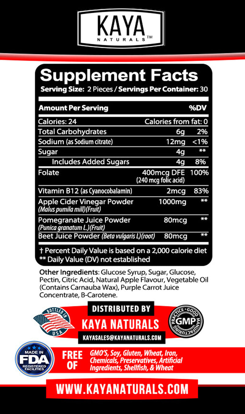 Apple Cider Vinegar Gummies 60Ct, Premium Weight Loss, Appetite Control, Cleanse