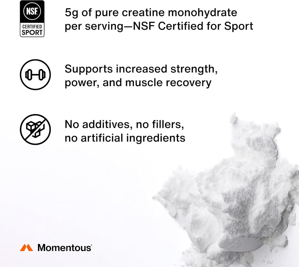 Creatine Monohydrate Powder - Creatine Powder - Supports Strength, Lean Muscle, & Recovery for Men & Women - NSF Certified for Sport - 5 G per Serving - 90 Servings