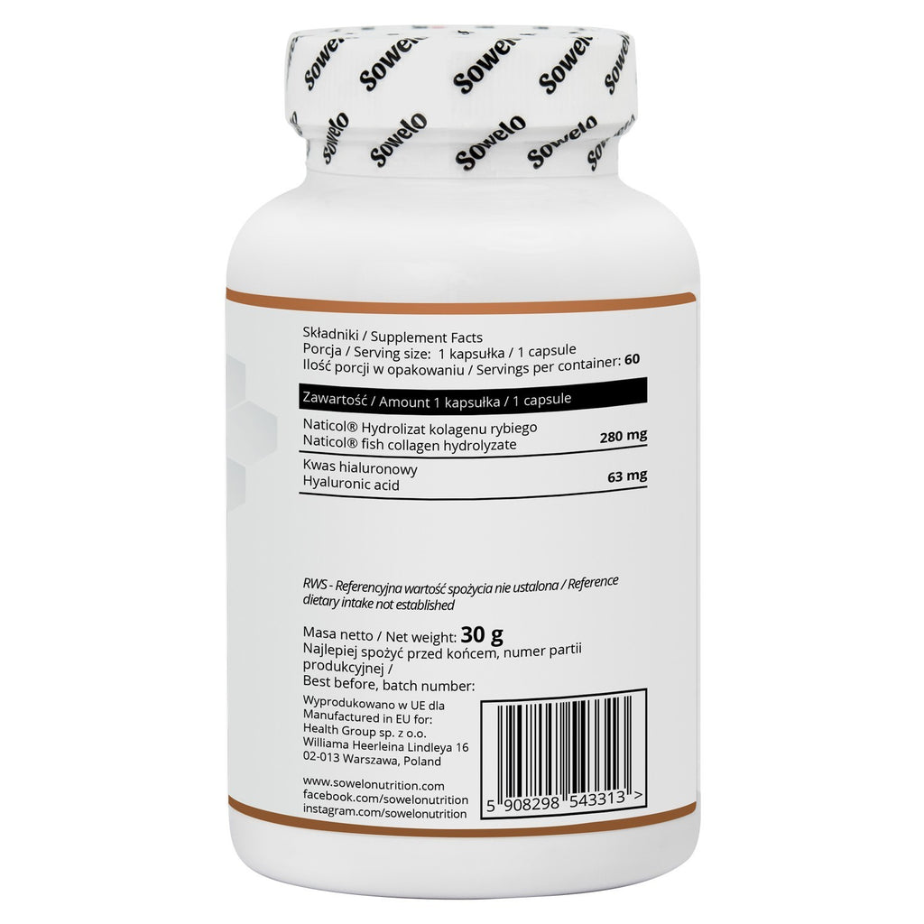 Hyaluronic Acid + Collagen Capsules – Naticol, Skin Hydration & Firmness Sowelo
