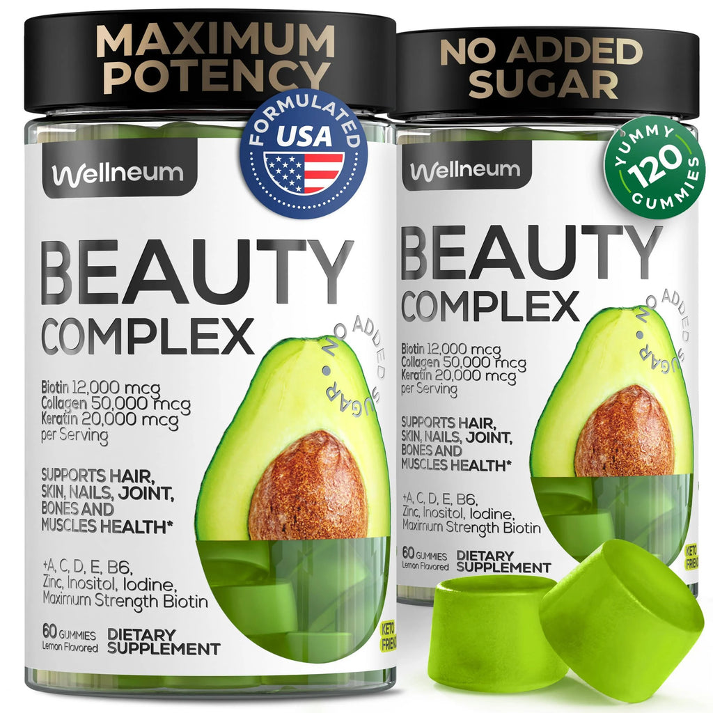 Biotin and Collagen Peptide Gummies for Hair Growth Skin Nails 12000 Mcg Biotin