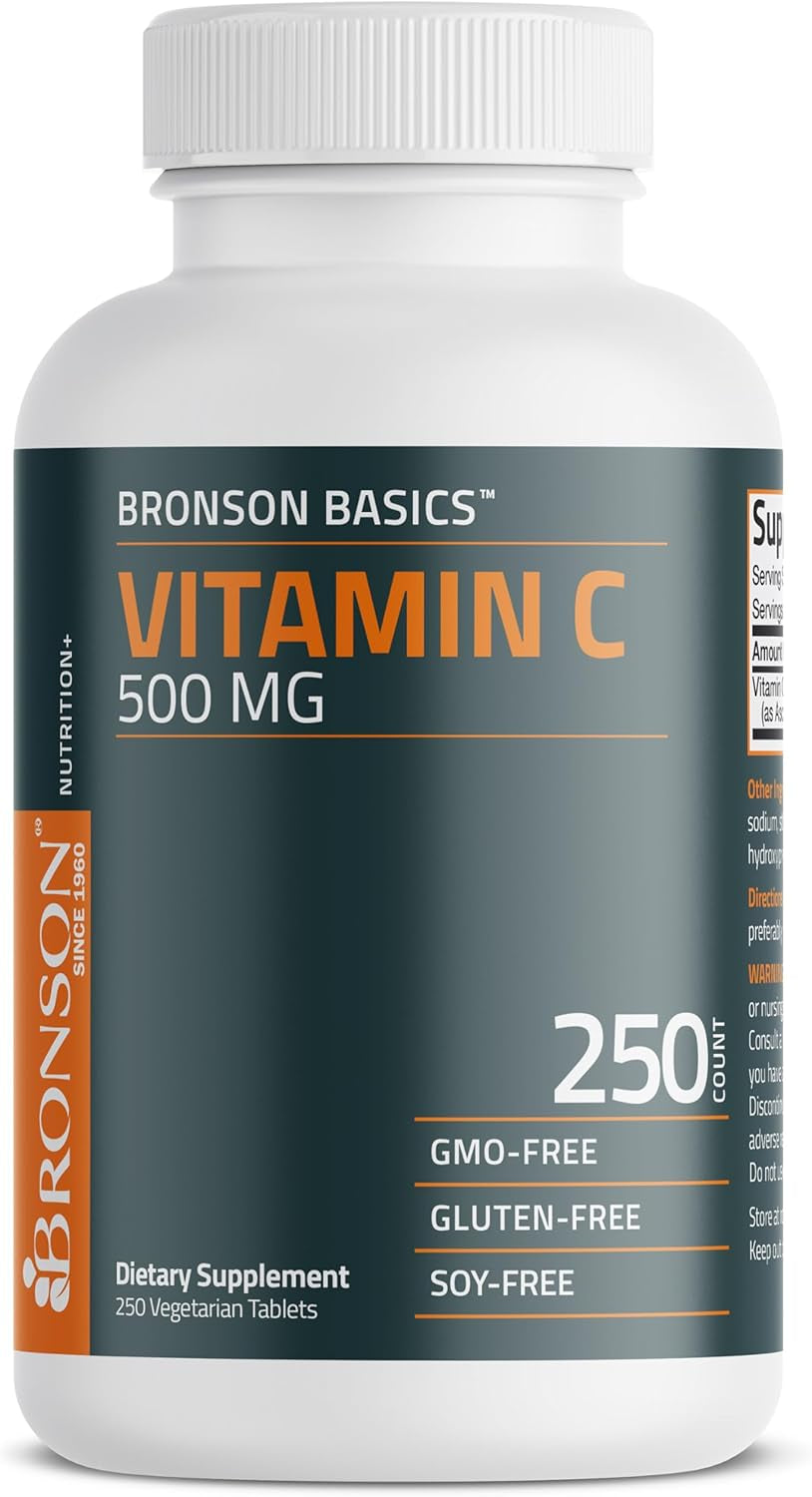 Vitamin C 500 MG Supports a Healthy Immune System & Antioxidant Protection, Non-Gmo, 250 Vegetarian Tablets