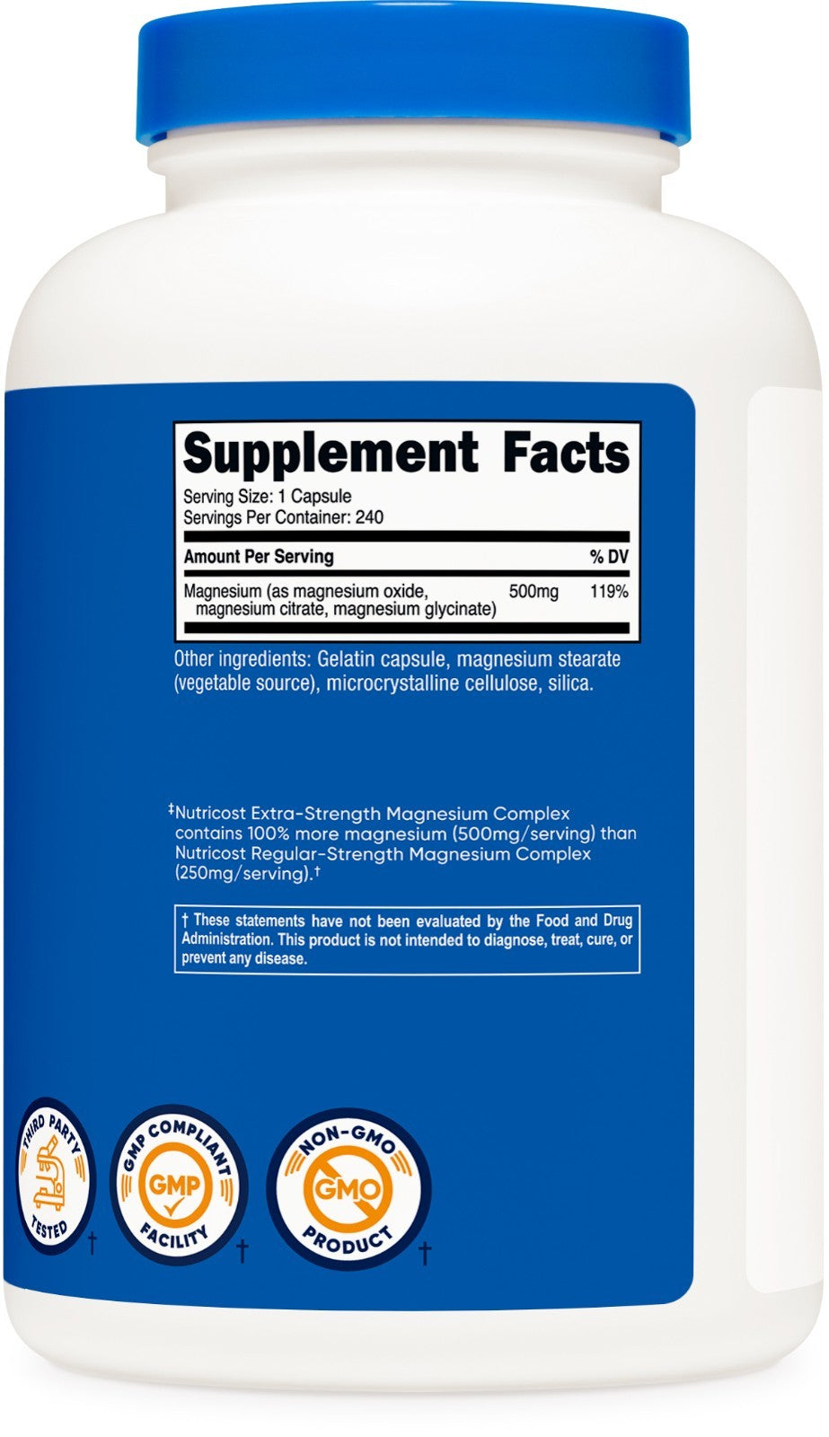 Nutricost Magnesium Complex 500Mg, 240 Capsules - Gluten Free and Non-Gmo