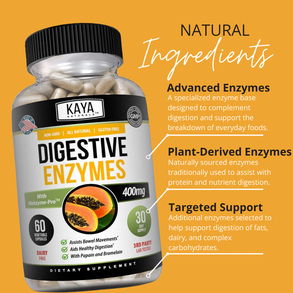 3X 60Ct Digestive Enzymes Prebiotic & Probiotic, Gas, Constipation, Bloating Aid