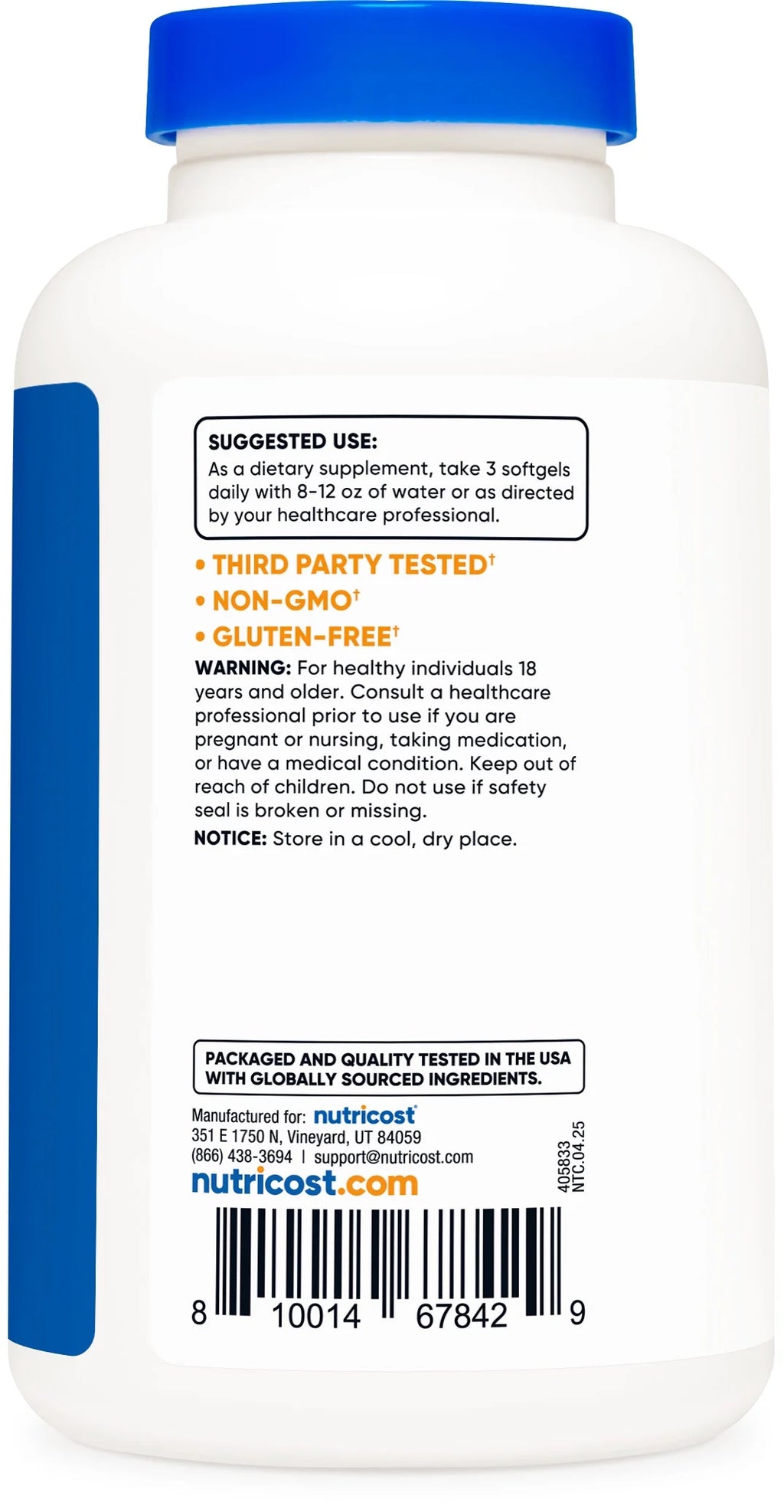 Nutricost CLA (Conjugated Linoleic Acid) 2,400Mg, 120 Softgels - Gluten Free, Non-Gmo, 800Mg per Softgel