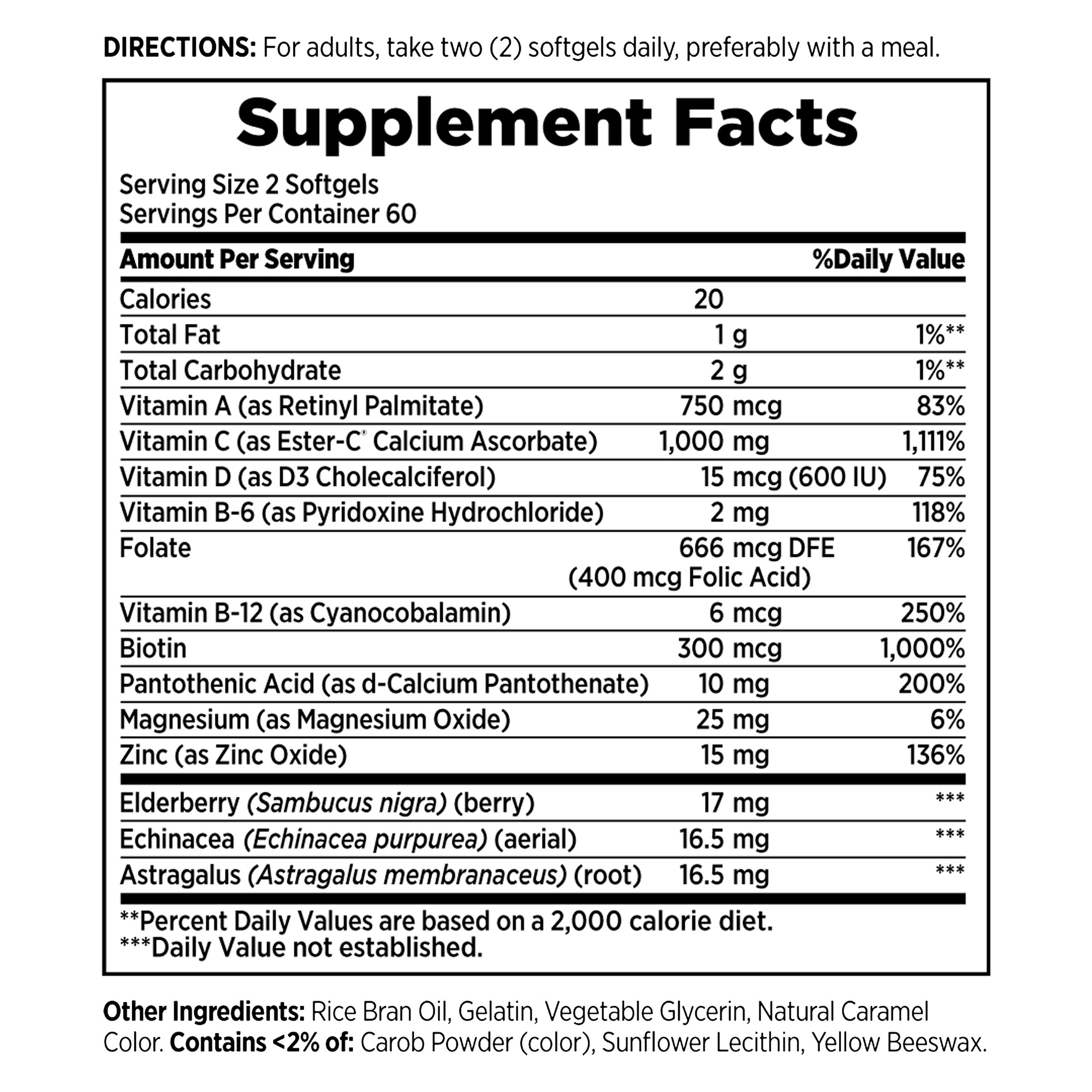 Nature'S Bounty Immune 24 Hour +, 120 Softgels