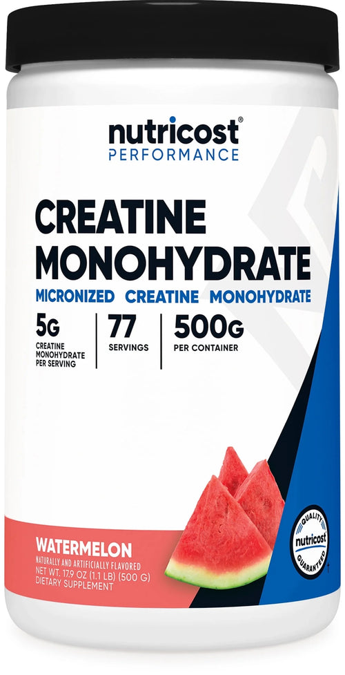 Creatine Monohydrate Powder (Watermelon, 500 Gram) - Micronized Creatine Supplement - Vegan, Non-Gmo, Gluten
