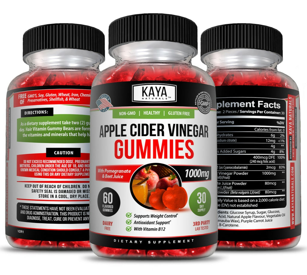 Apple Cider Vinegar Gummies 60Ct, Premium Weight Loss, Appetite Control, Cleanse