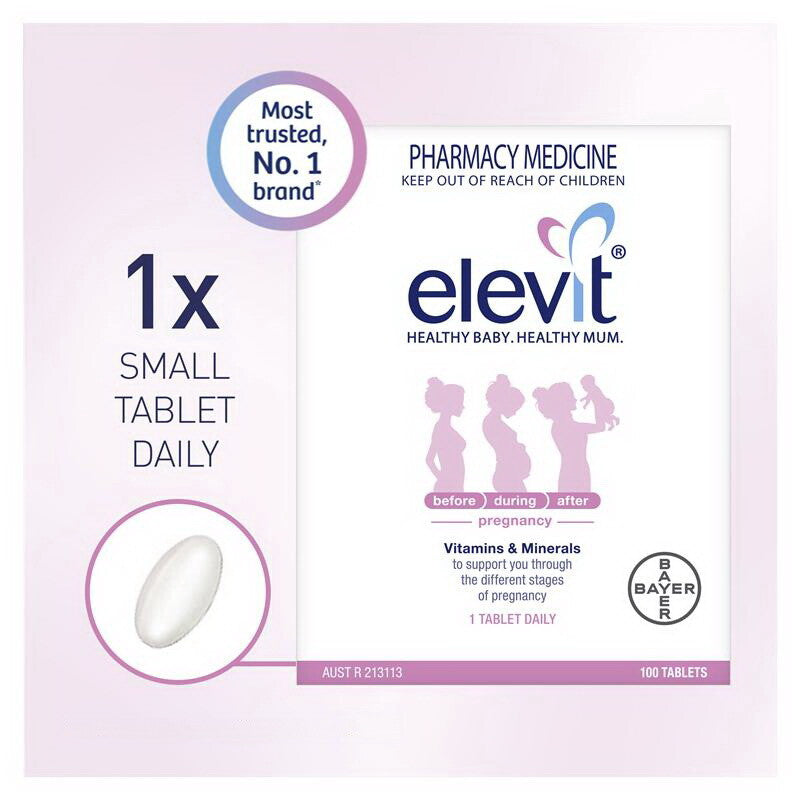 New Elevit Pregnancy Multivitamin 100 Tablets + Menevit 90 Capsules Combo