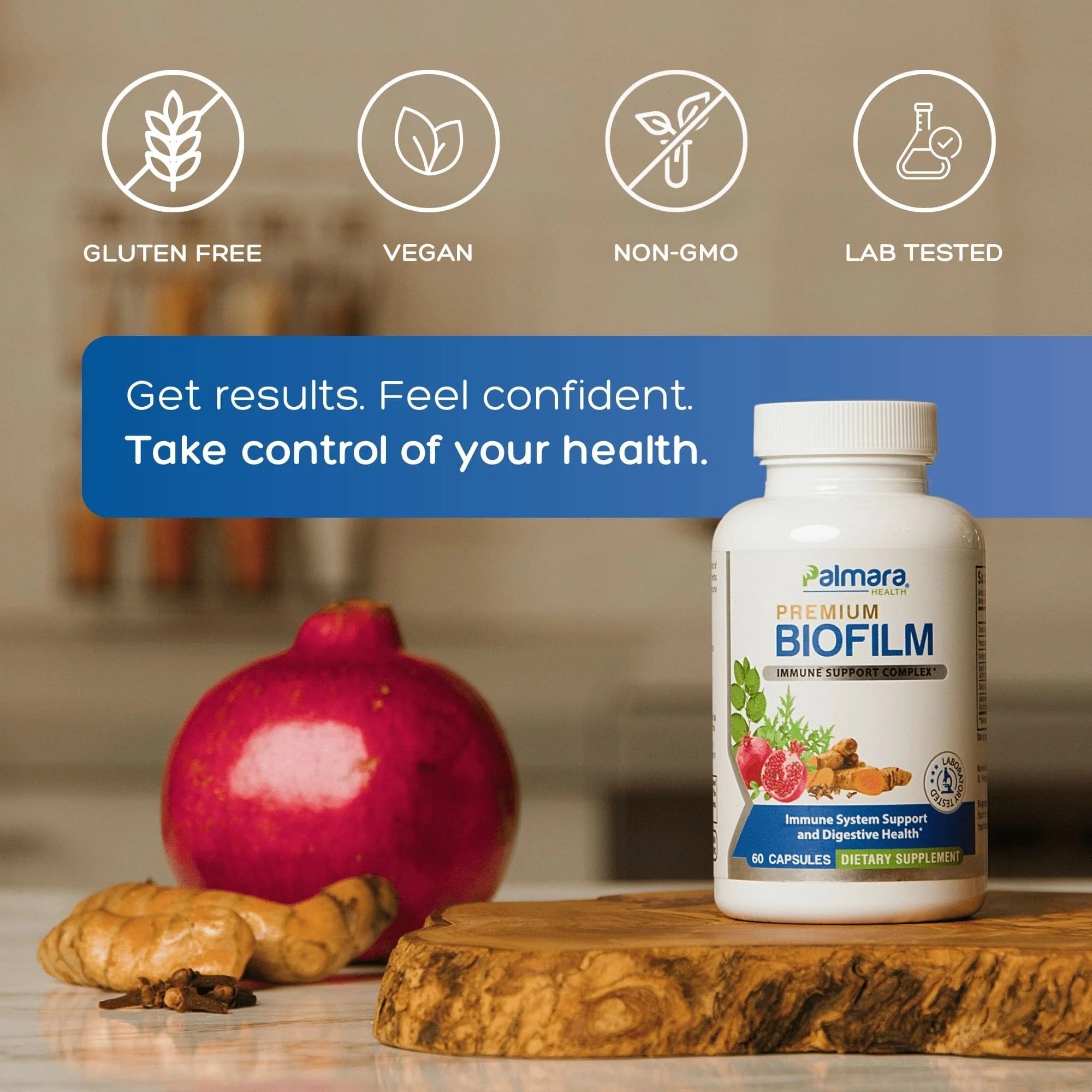 Biofilm Defense Complex - Multivitamin Turmeric & Pomegranate - 60 Capsules - Palmara Health