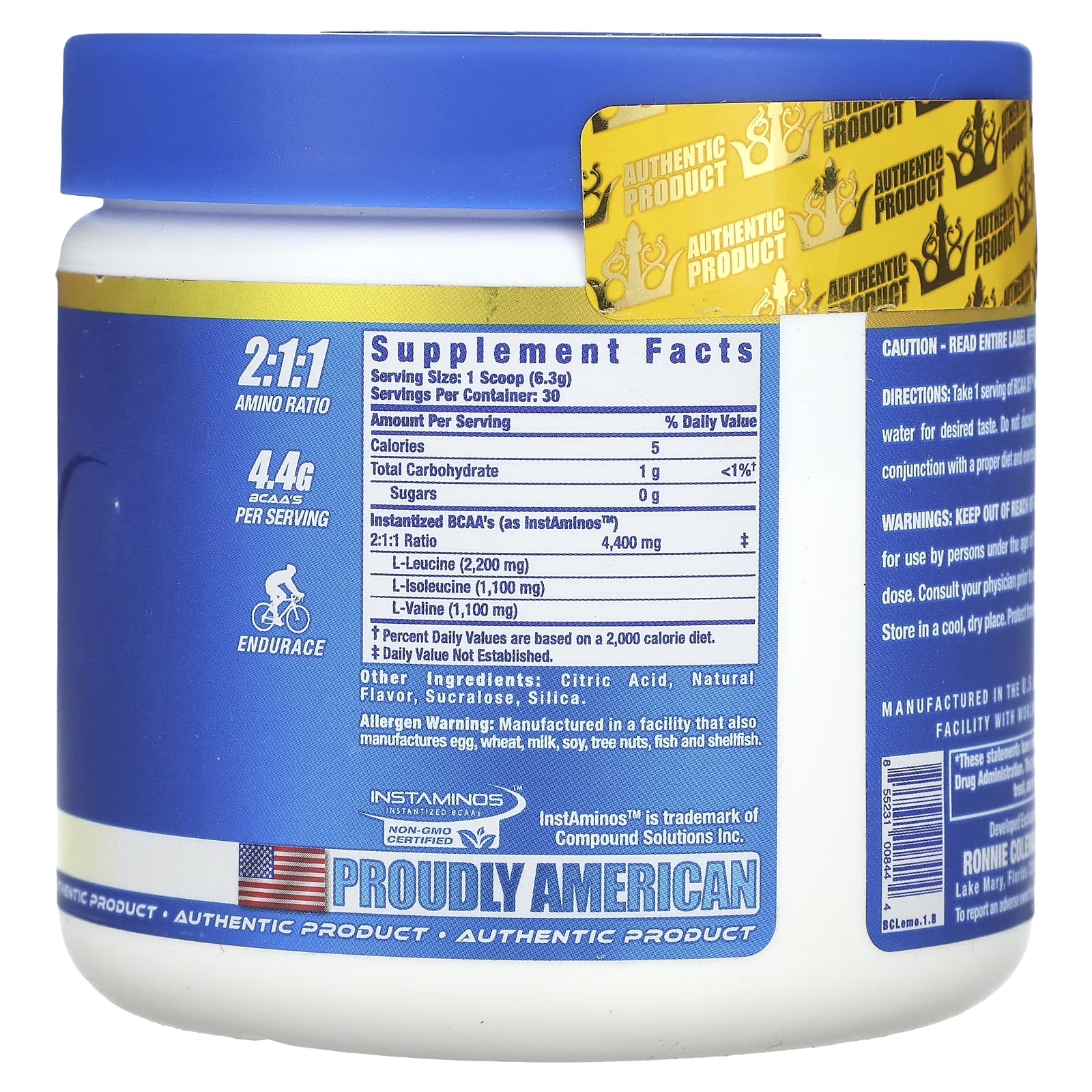 Ronnie Coleman Vital Edition, BCAA XS, Lemonade, 6.67 Oz (189 G)
