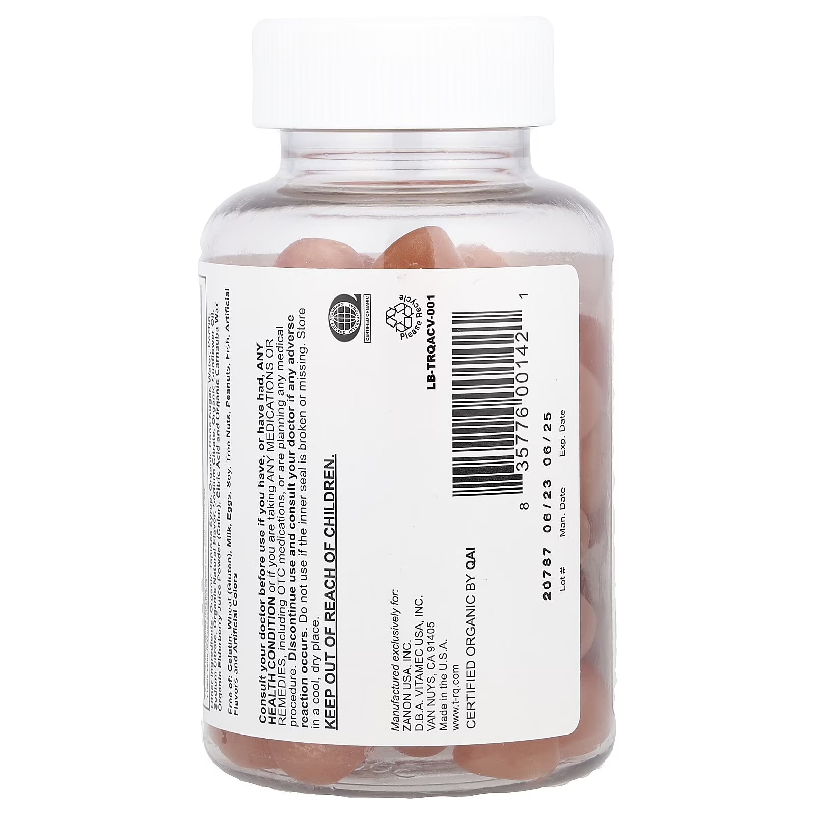 T-RQ Adult Gummy, Apple Cider Vinegar, 60 Gummies
