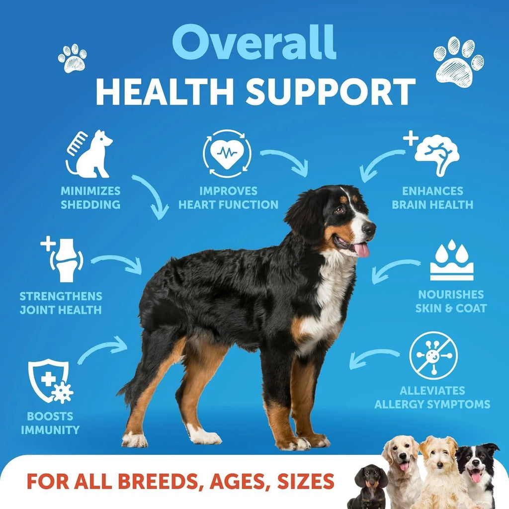 Omega 3 Fish Oil for Dogs 8 FL OZ Better than Salmon Oil Skin and Coat Defense