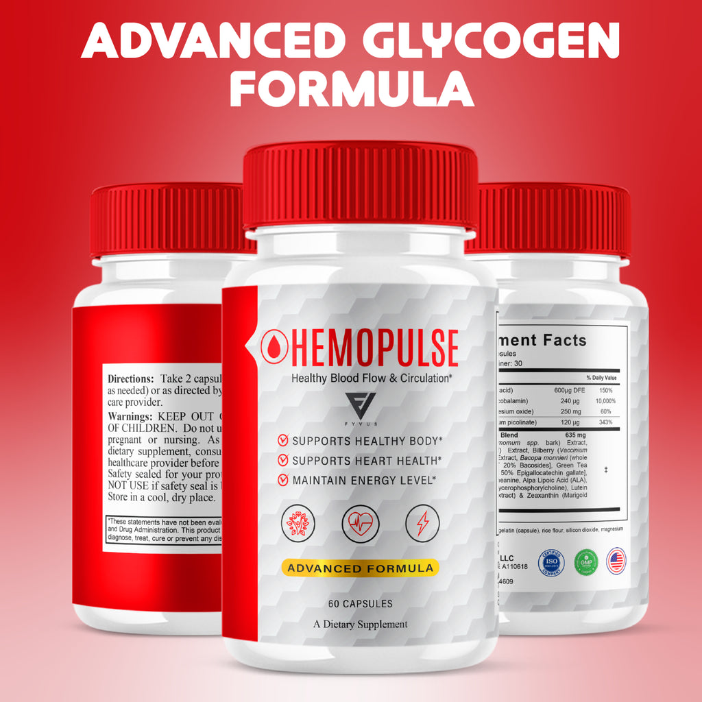 Hemopulse Glycogen Support, Hemopulse Daily Multivitamin (60 Capsules)