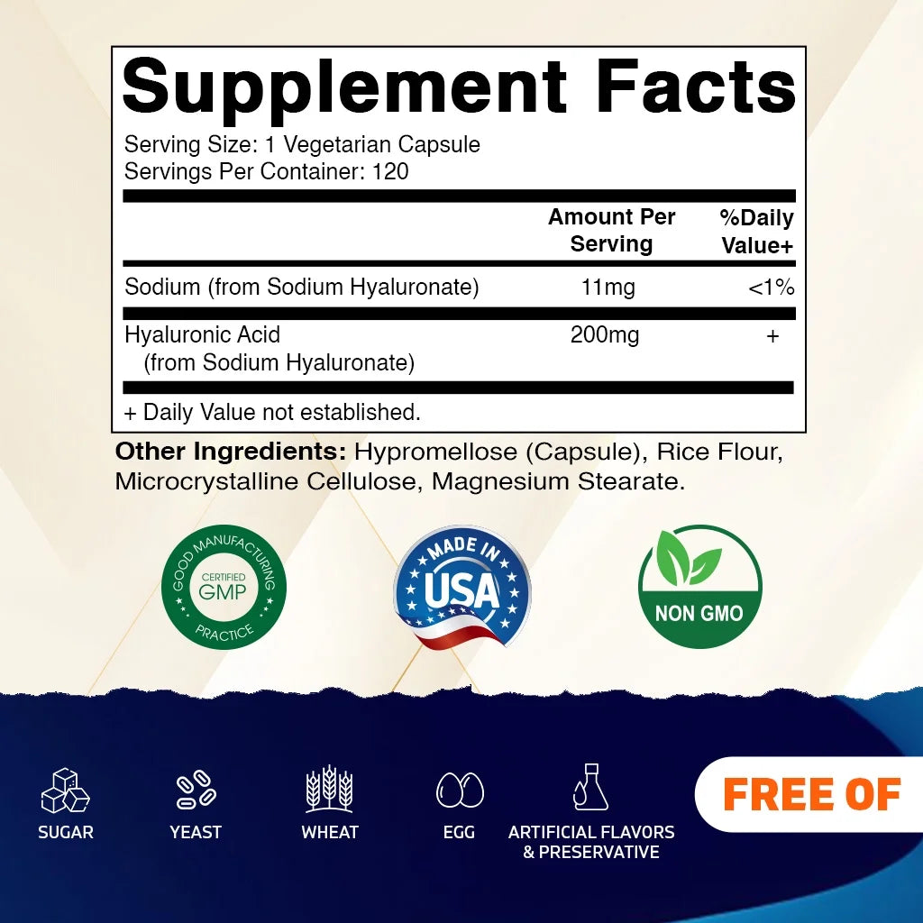 Vitamatic Hyaluronic Acid 200 Mg Capsules 3 Pack 120 Count