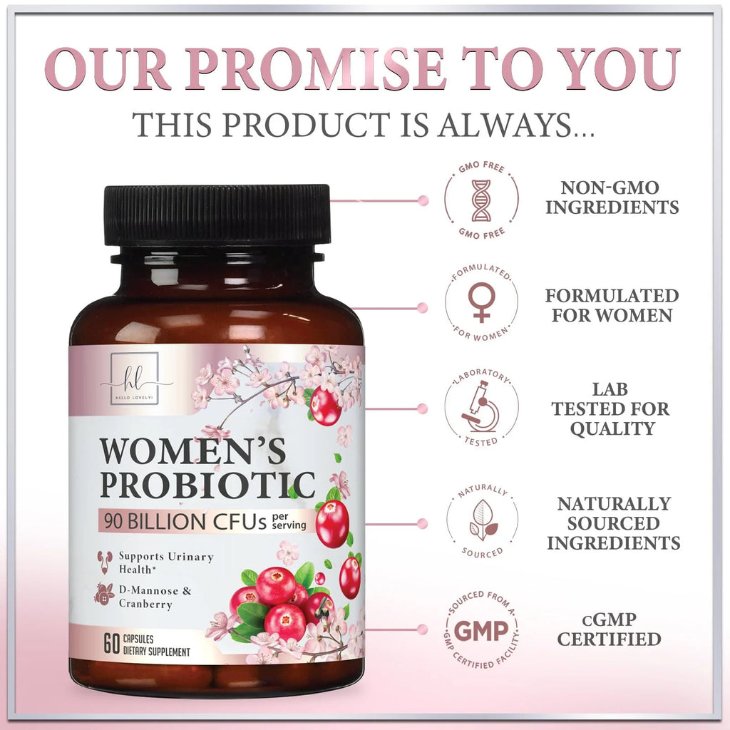 Probiotics for Women Digestive Health Support - 16 Strains Women'S Vaginal Probiotic with Prebiotics, Cranberry, PH, Immune Support, Urinary, & Feminine Health Support - USA Bottled - 60 Capsules
