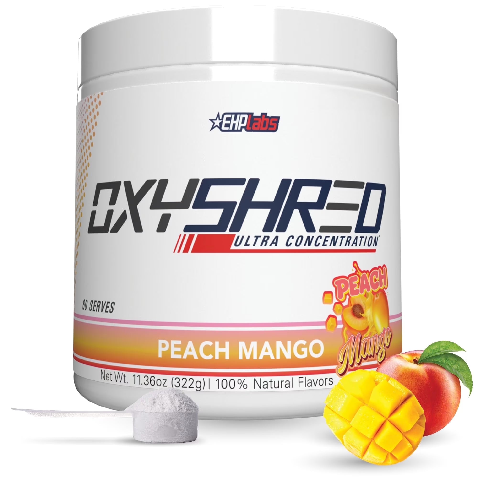 EHP Labs Oxyshred Pre Workout Powder & Shredding Supplement - Preworkout Powder with L Glutamine & Acetyl L Carnitine, Energy Boost Drink - Wild Melon, 60 Servings