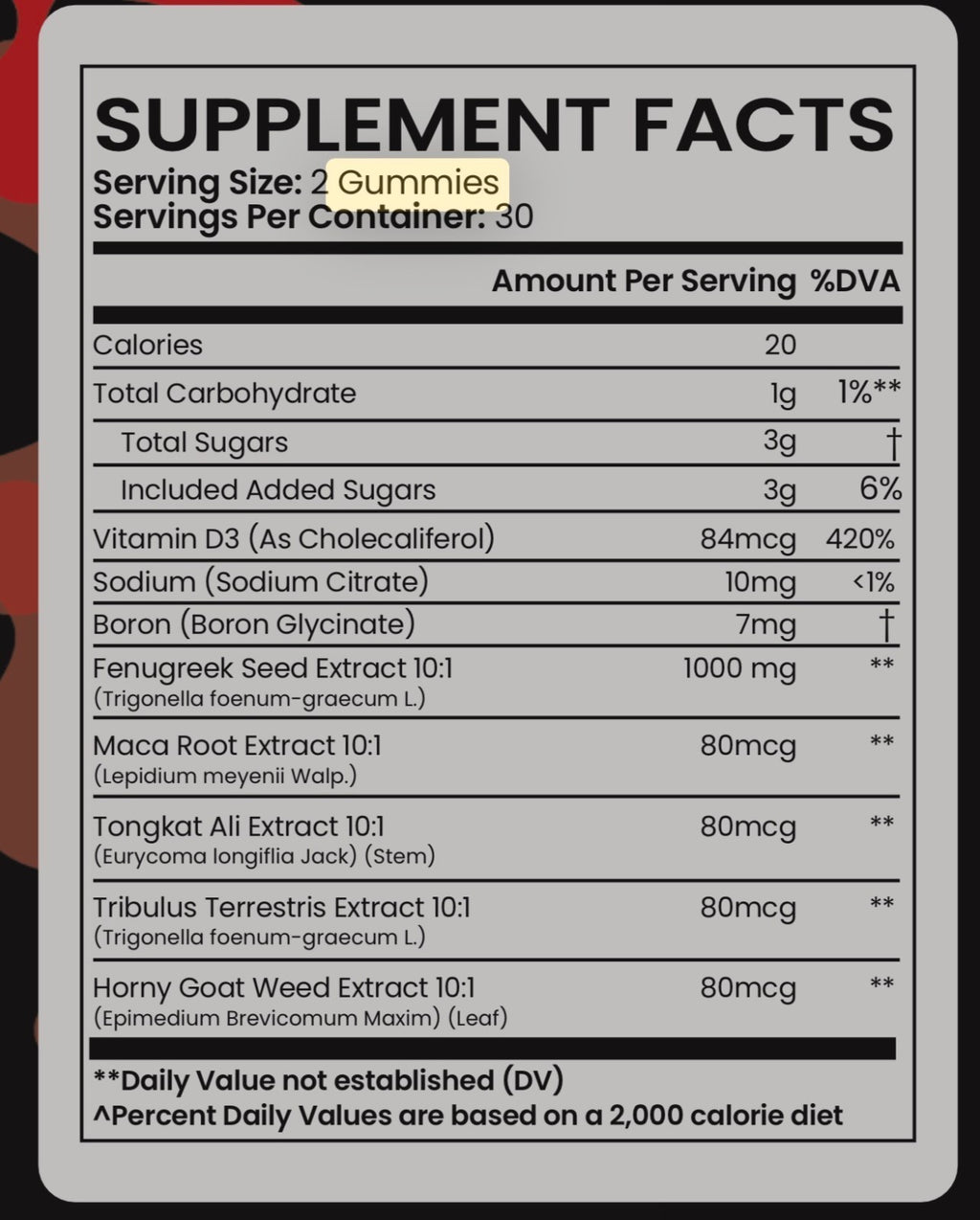 King Kobra Gummies for Men 60CT Dietary Supplement for Libido Drive& Performance