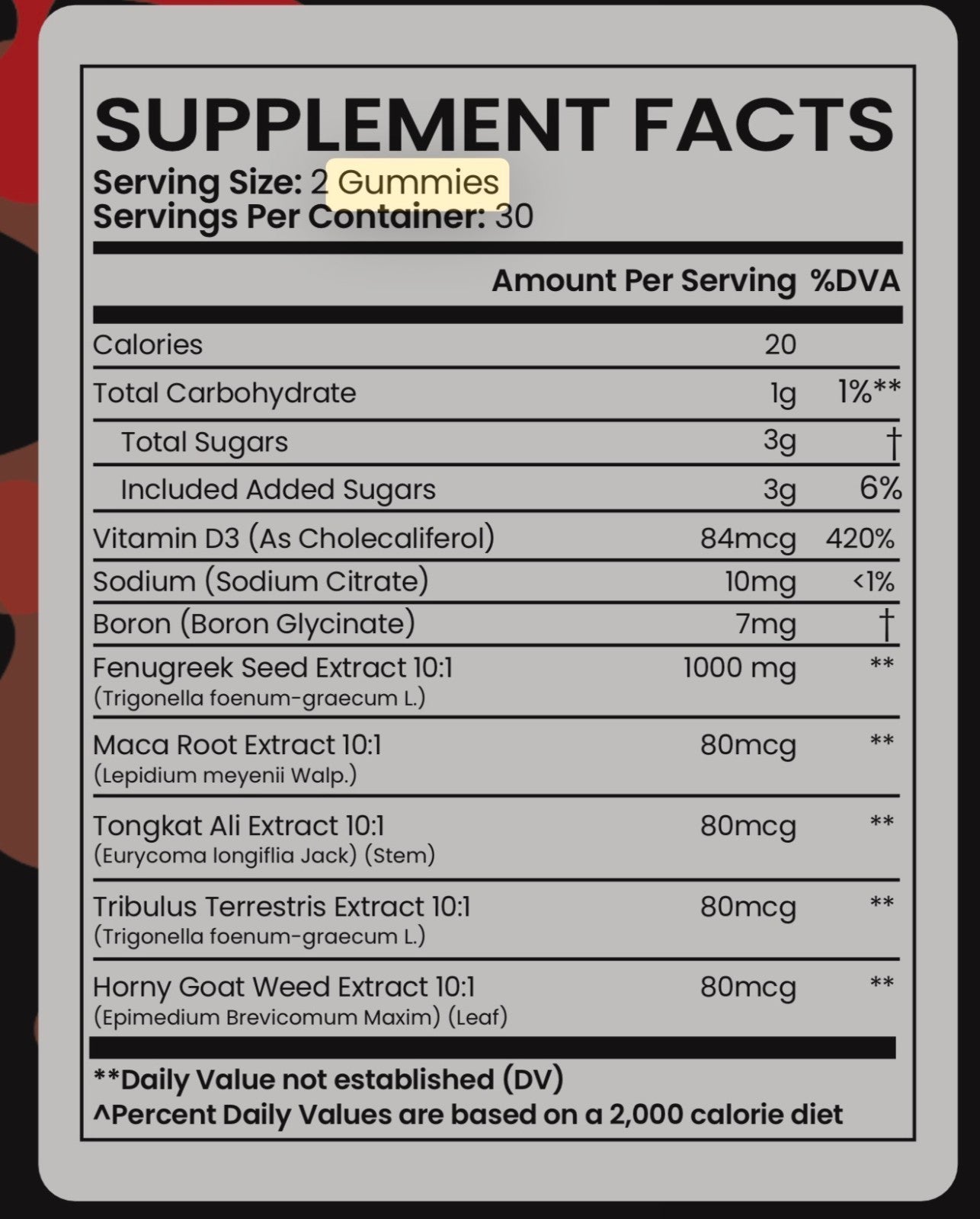 King Kobra Gummies for Men 60CT Dietary Supplement for Libido Drive& Performance