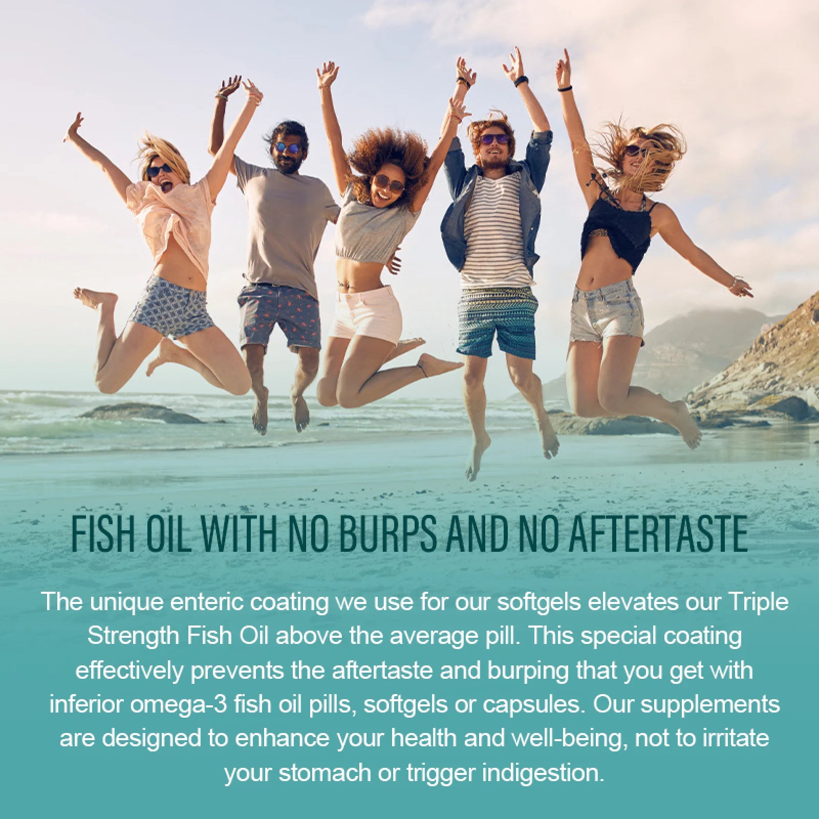 Omega-3 Fish Oil, with EPA & DHA Burpless Fish Oil Supplement, Promotes Brain & Heart Health, 120 Ct