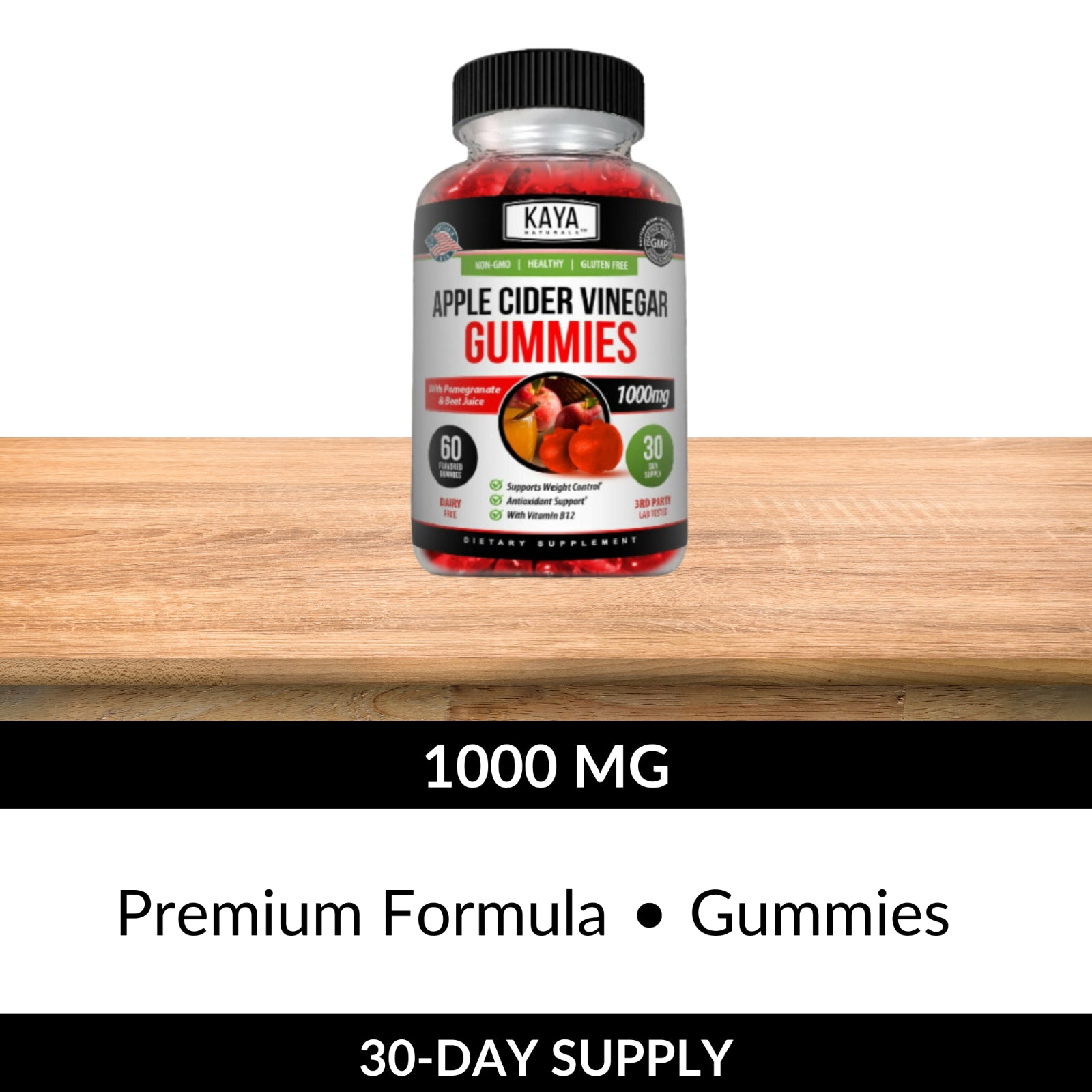 Apple Cider Vinegar Gummies 60Ct, Premium Weight Loss, Appetite Control, Cleanse