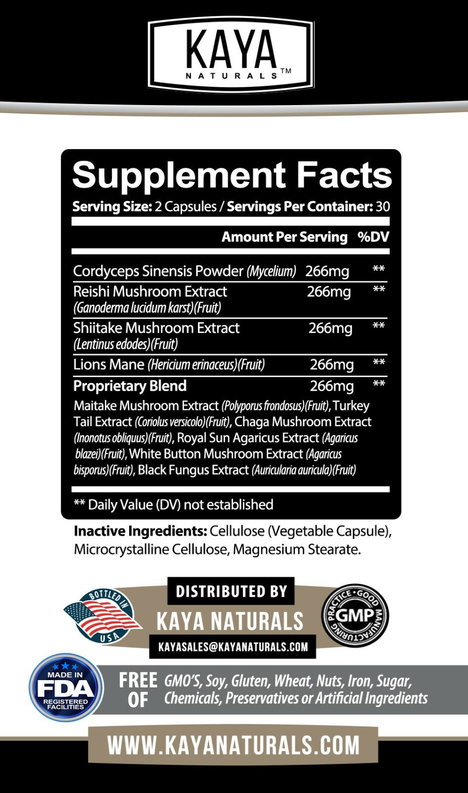 (2 Pack) Mushroom Complex Supplement, 60 Capsules Lions Mane, Reishi, Shiitake