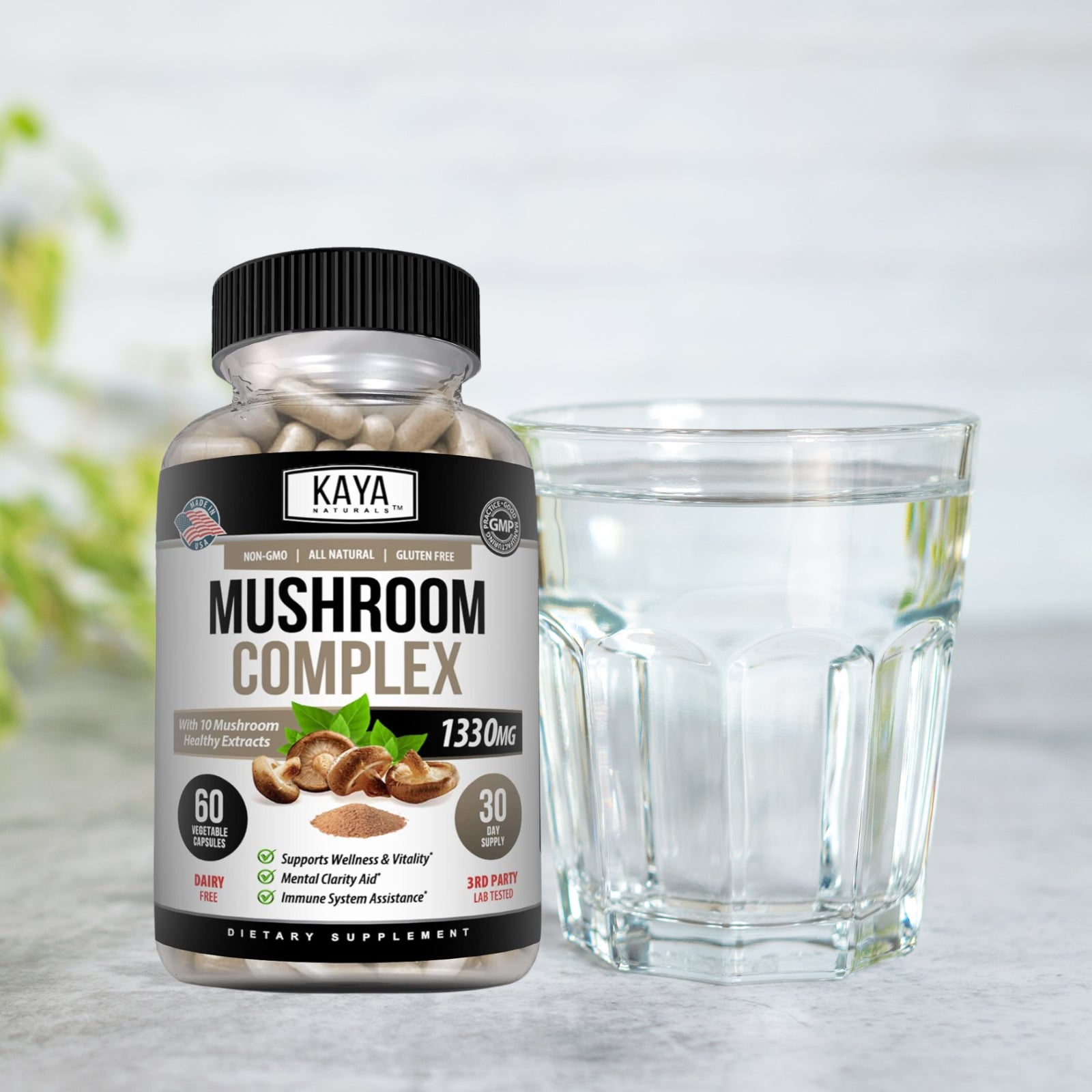 (2 Pack) Mushroom Complex Supplement, 60 Capsules Lions Mane, Reishi, Shiitake