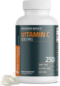 Vitamin C 500 MG Supports a Healthy Immune System & Antioxidant Protection, Non-Gmo, 250 Vegetarian Tablets