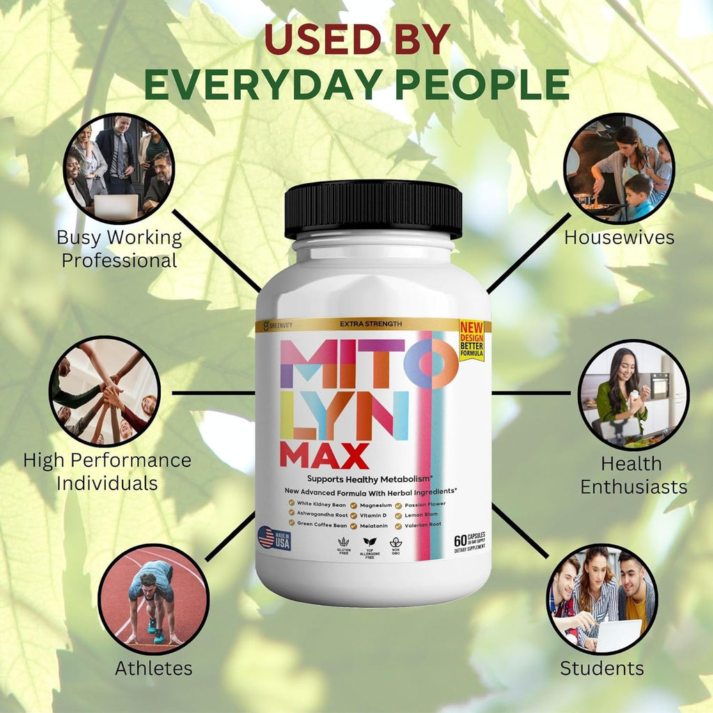 Mitolyn Max Burner Burn Powerful Formula Anabolic Recovery, Natural Sleep Aid with Magnesium, Ashwaganda - 120 Capsules (2 Pack)