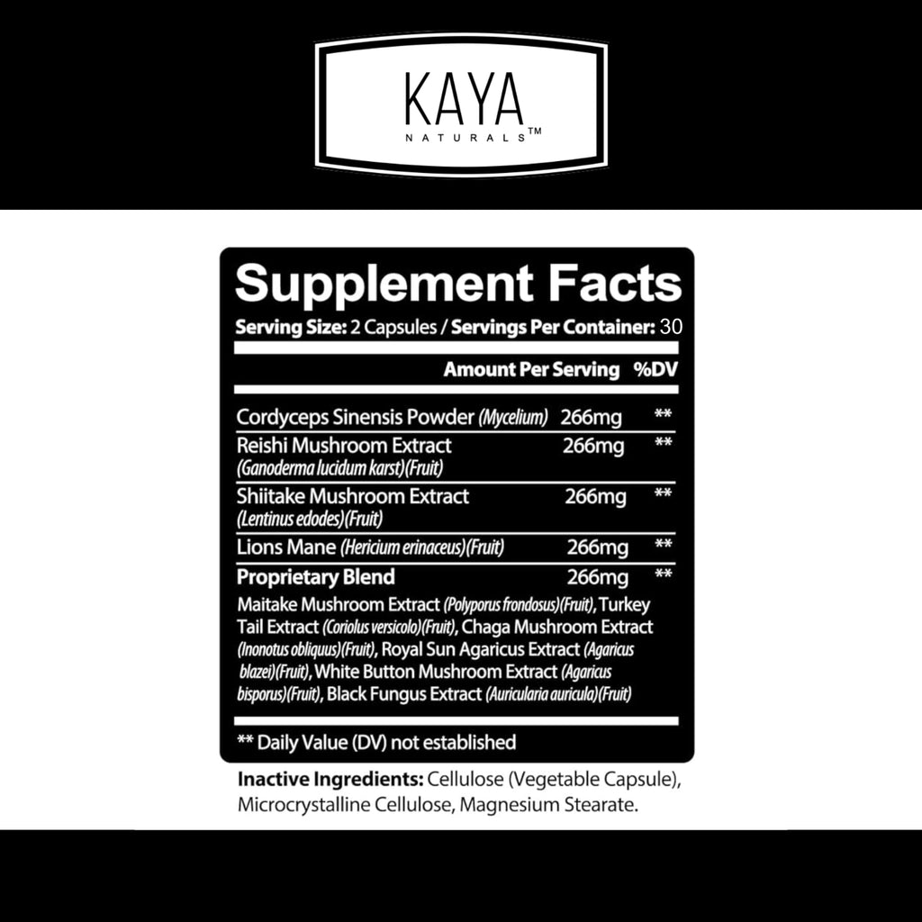 (2 Pack) Mushroom Complex Supplement, 60 Capsules Lions Mane, Reishi, Shiitake