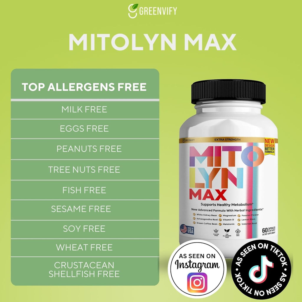 Mitolyn Max Burner Burn Powerful Formula Anabolic Recovery, Natural Sleep Aid with Magnesium, Ashwaganda - 120 Capsules (2 Pack)