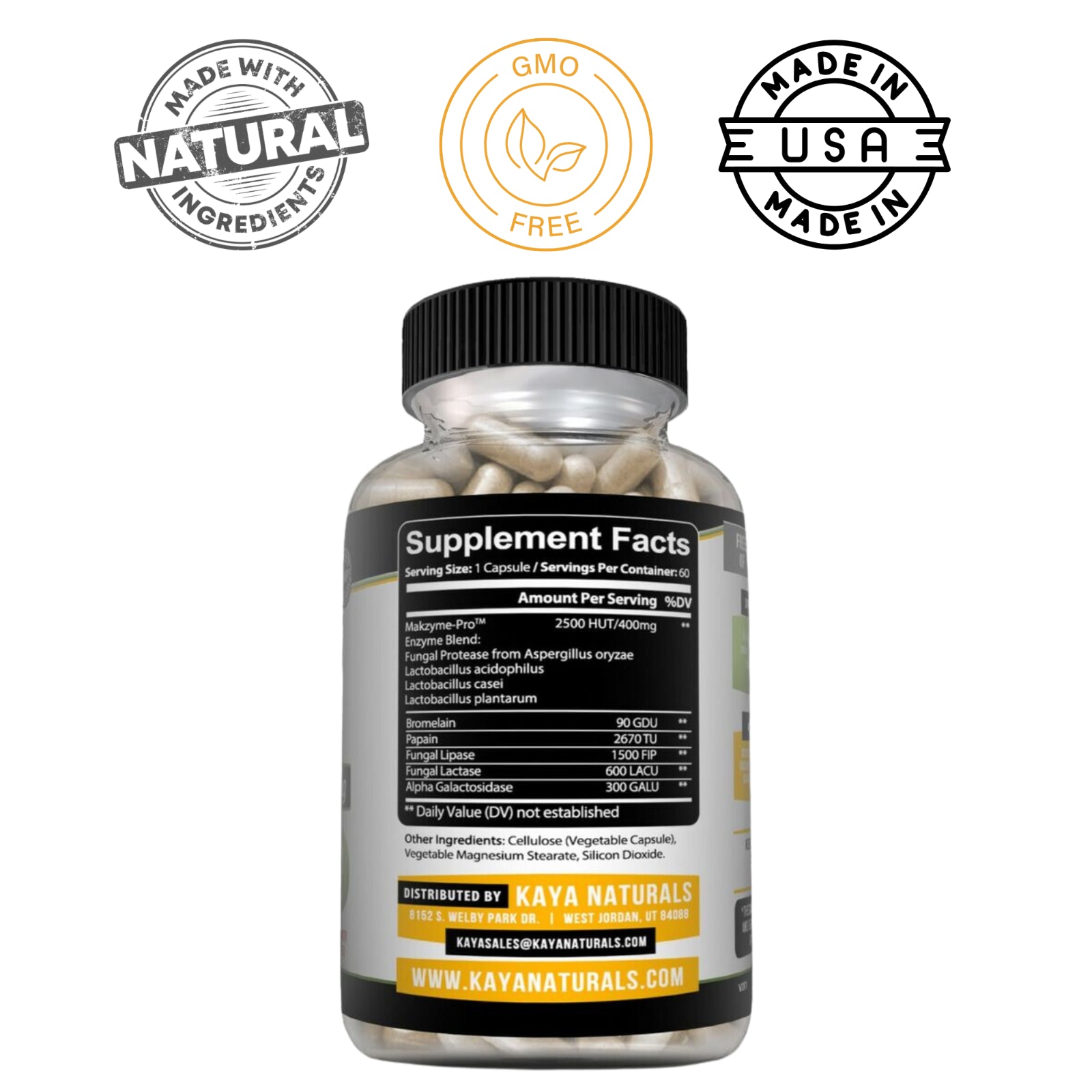 3X 60Ct Digestive Enzymes Prebiotic & Probiotic, Gas, Constipation, Bloating Aid