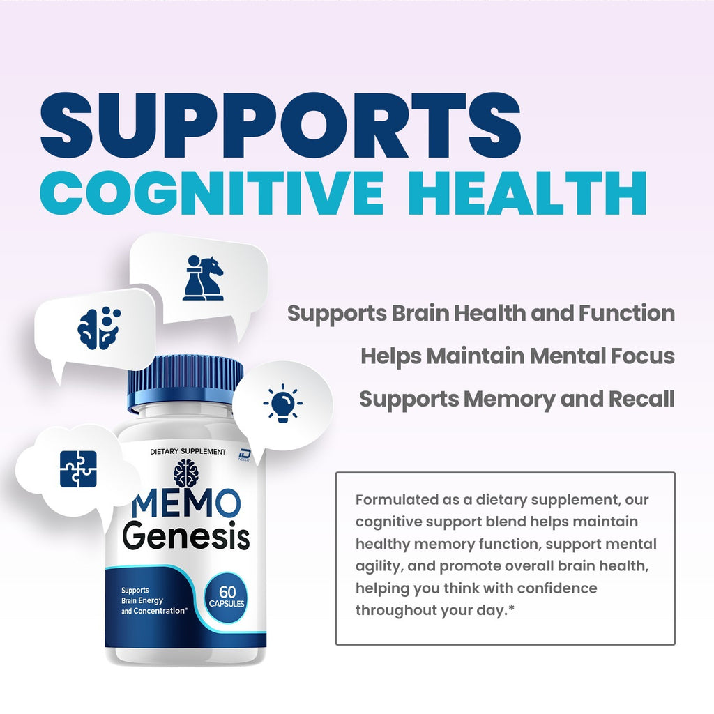 (1 Pack) Memo Genesis Supplement Capsules – Memogenesis Natural Blend Memory