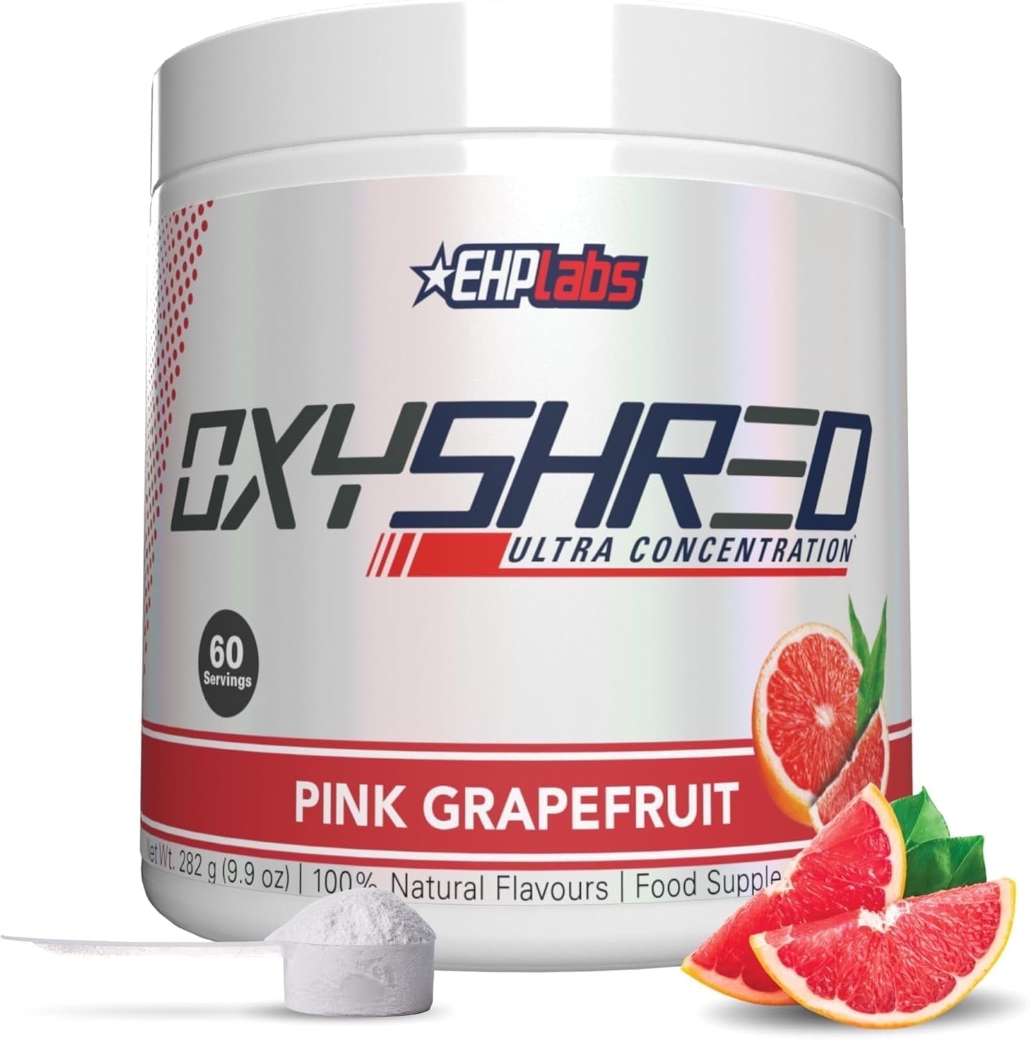 EHP Labs Oxyshred Pre Workout Powder - Preworkout Powder with L Glutamine & Acetyl L Carnitine, Energy Boost Drink - Pink Grapefruit, 60 Servings