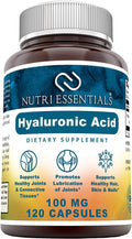 Nutri Essentials Hyaluronic Acid 100Mg per Serving 120 Capsules Supplement | Non GMO | Gluten Free