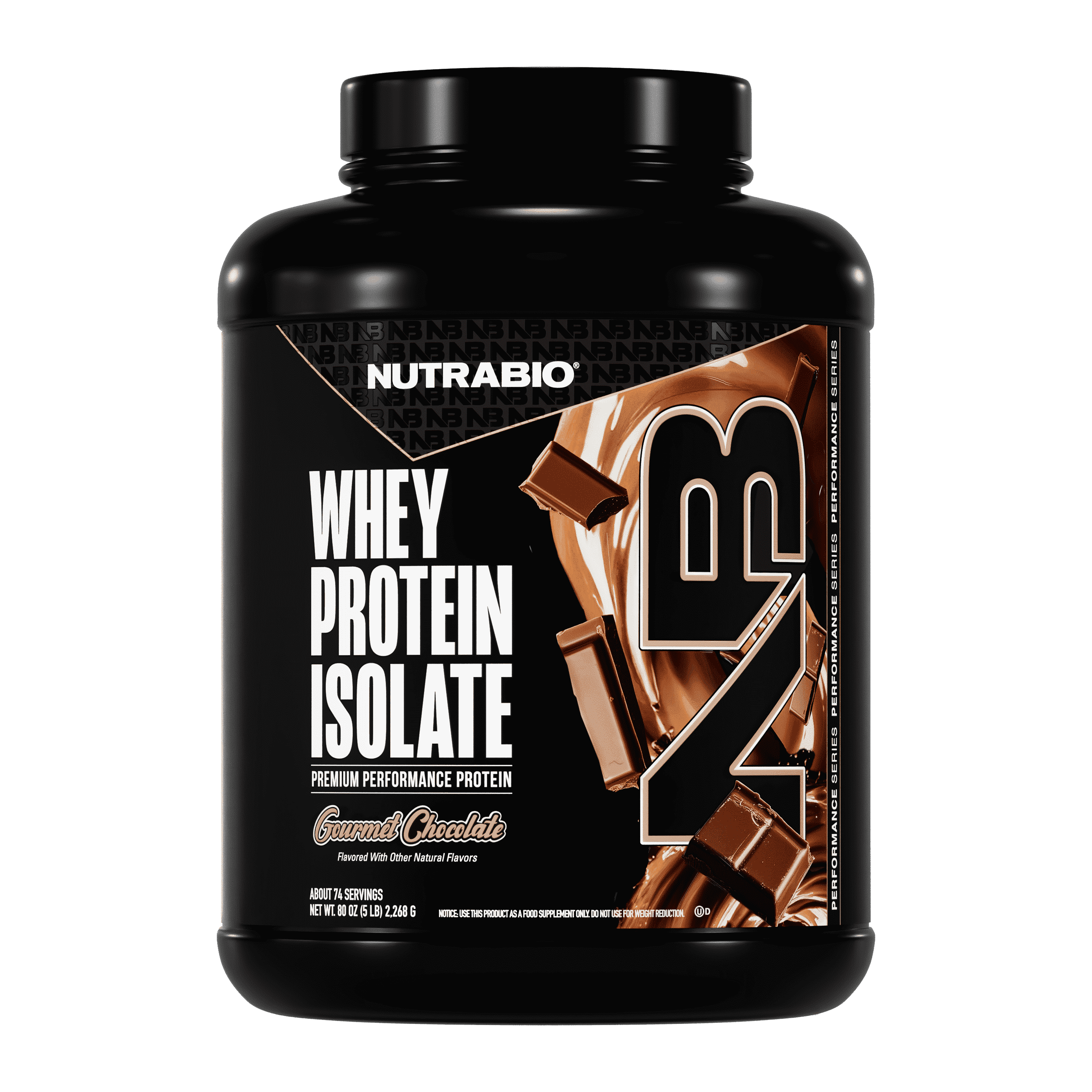 Nutrabio Whey Protein Powder Isolate Supplement – 25G of Protein per Scoop with Complete Amino Acid Profile - Soy and Gluten Free Protein Powder - Zero Fillers and Non-Gmo Gourmet Chocolate - 5 Lbs.