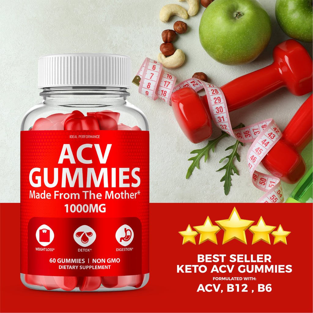 ACV Gummies with Mother 1000 Mg Apple Cider Vinegar (60 Gummies)