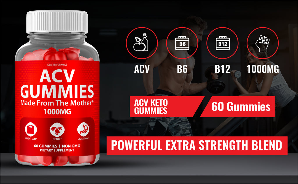 ACV Gummies with Mother 1000 Mg Apple Cider Vinegar (60 Gummies)