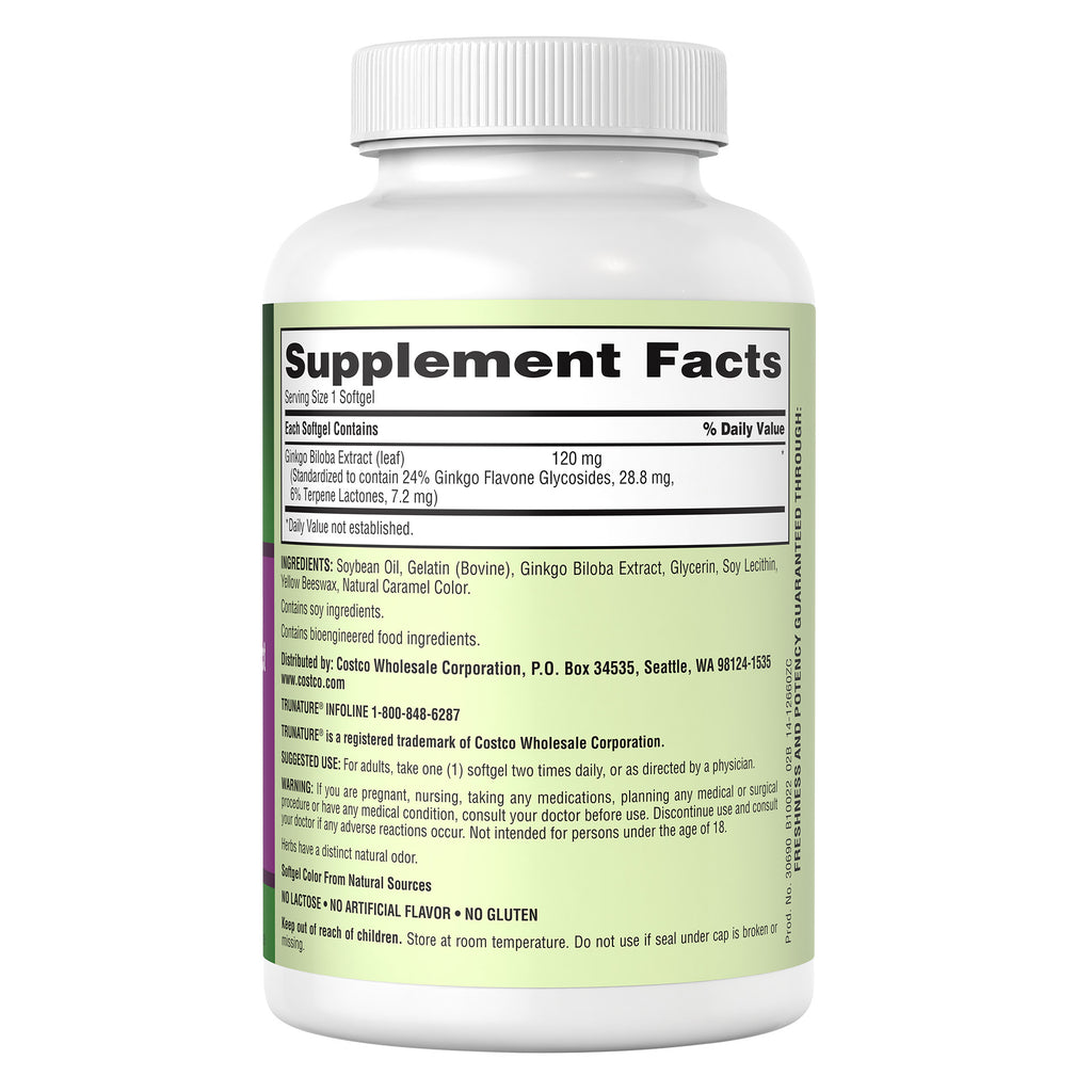 Ginkgo Biloba 120Mg, 340 Softgels