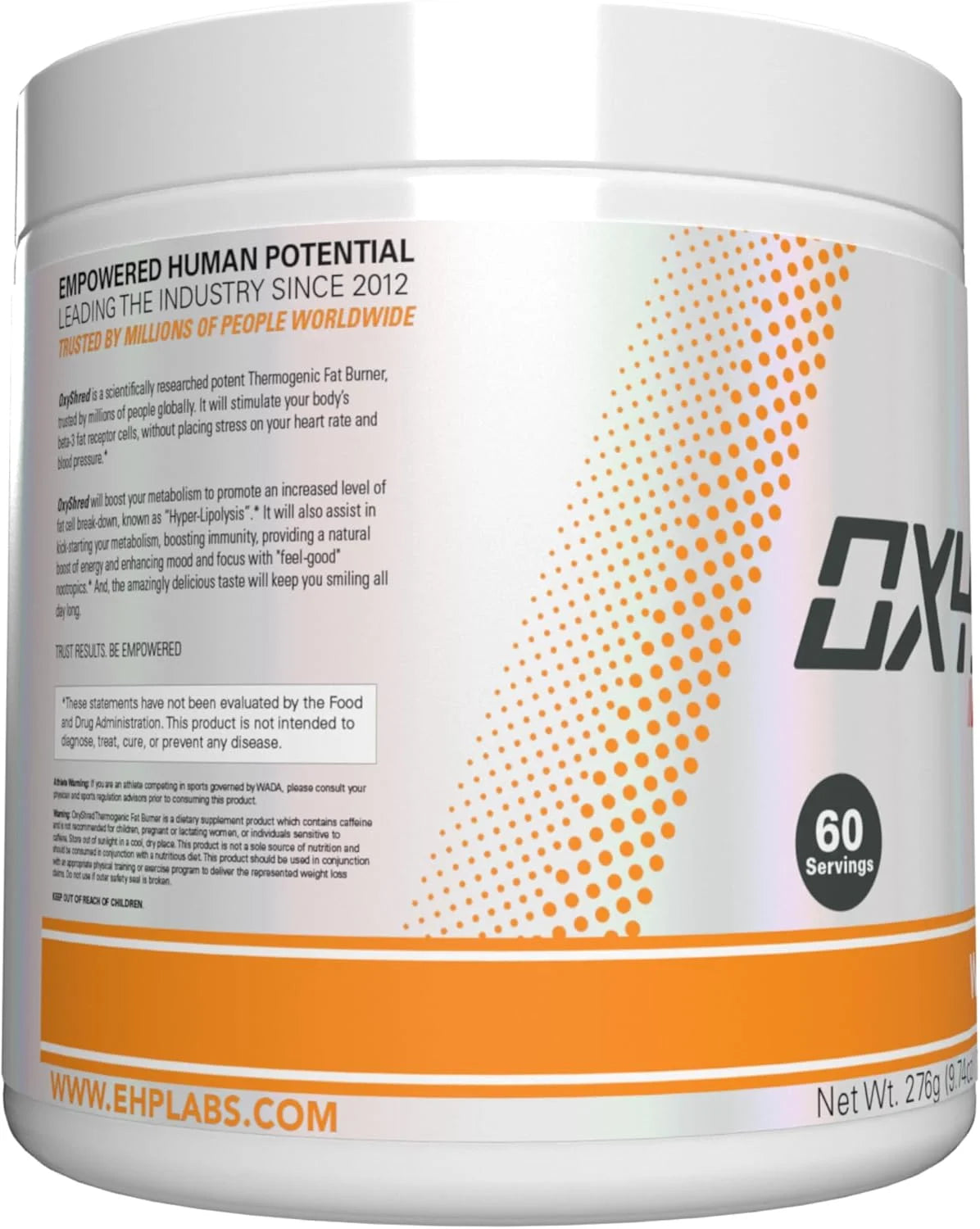 EHP Labs Oxyshred Pre Workout Powder & Shredding Supplement - Preworkout Powder with L Glutamine & Acetyl L Carnitine, Energy Boost Drink - Wild Melon, 60 Servings