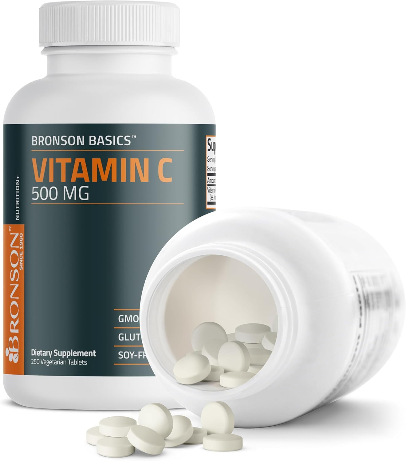 Vitamin C 500 MG Supports a Healthy Immune System & Antioxidant Protection, Non-Gmo, 250 Vegetarian Tablets